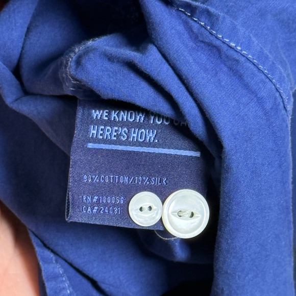 Oobe NEW Mens Shirt M Blue Charleston Popover Cotton Silk Academia Preppy Casual - Picture 6 of 8